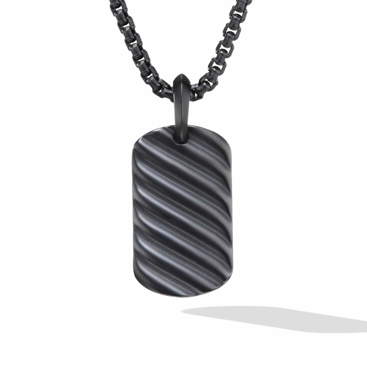 Sculpted Cable Tag in Black Titanium