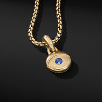 Evil Eye Amulet in 18k Yellow Gold With Blue Sapphire