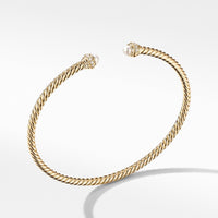 Cable Spira Bracelet in 18K Yellow Gold with Pearls and Diamonds