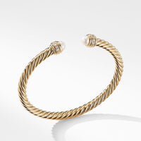 Cable Bracelet in 18K Gold with Pearls and Diamonds