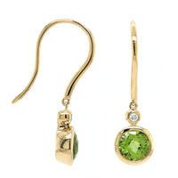 14K Yellow Gold Peridot Drop Earrings, 14k yellow gold, Long's Jewelers