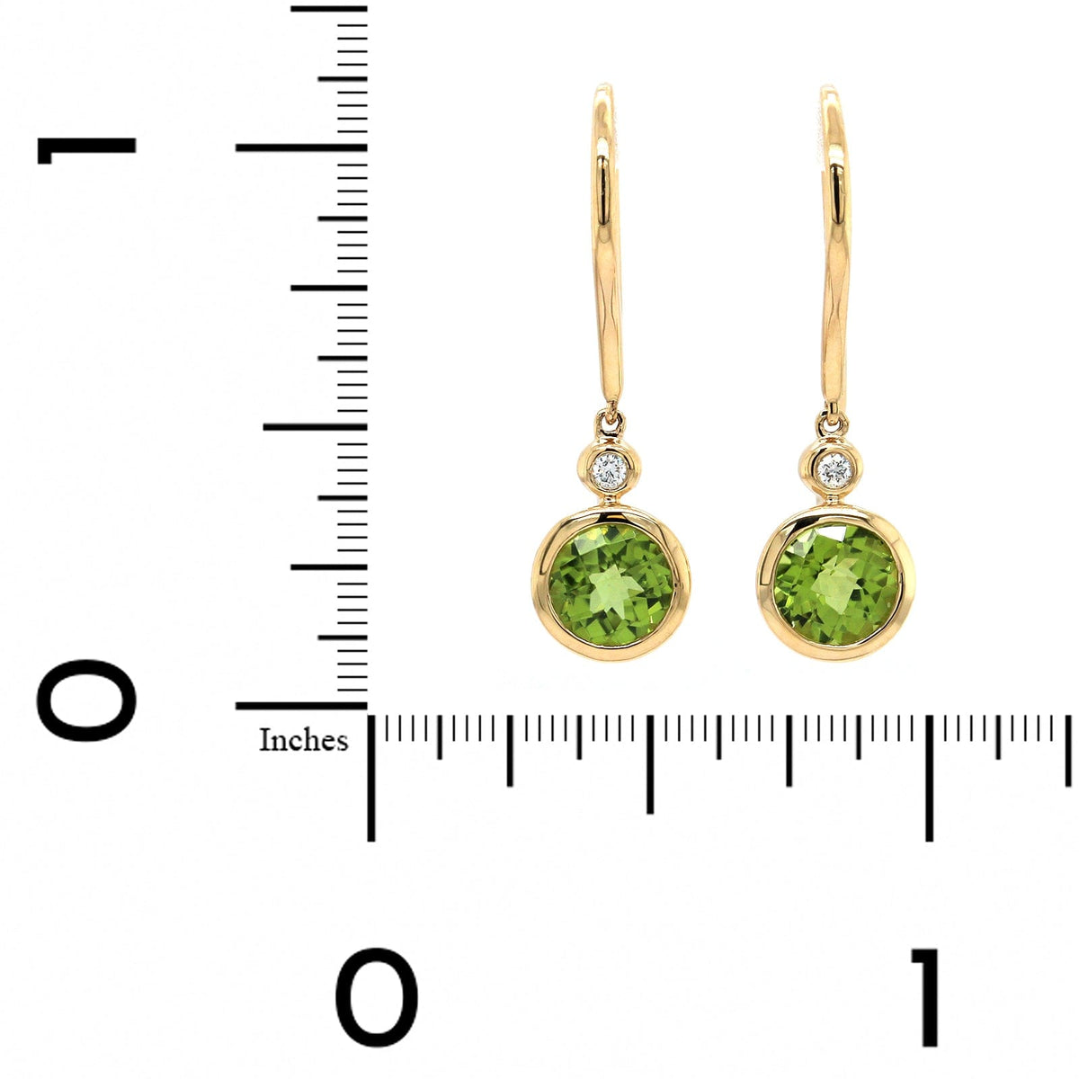 14K Yellow Gold Peridot Drop Earrings, 14k yellow gold, Long's Jewelers