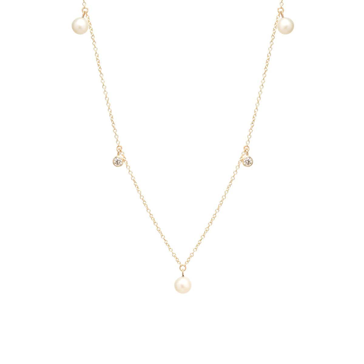 14K Yellow Gold Pearl Necklace