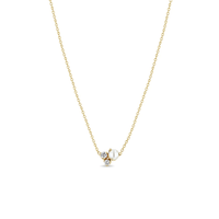14K Yellow Gold Freshwater Pearl Diamond Necklace, 14k yellow gold, Long's Jewelers