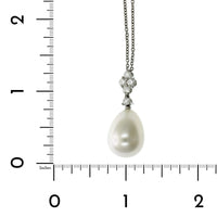 Platinum Single Pearl Diamond Pendant