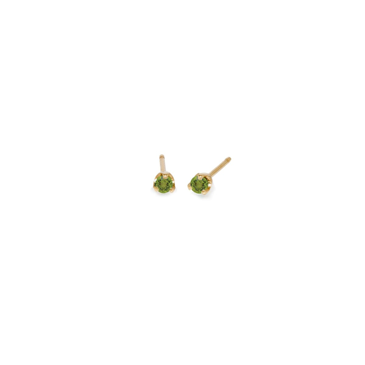 14K Yellow Gold Peridot Stud Earrings