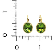 18K Yellow Gold Oval Peridot Earrings
