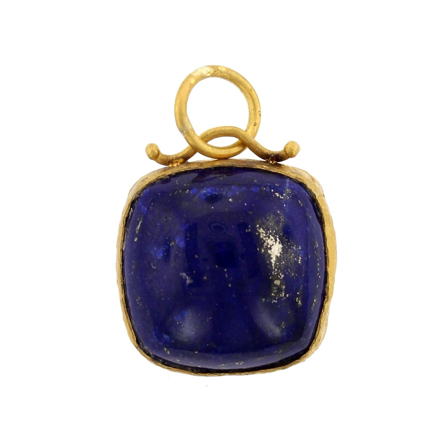 24K Yellow Gold Lapis Pendant
