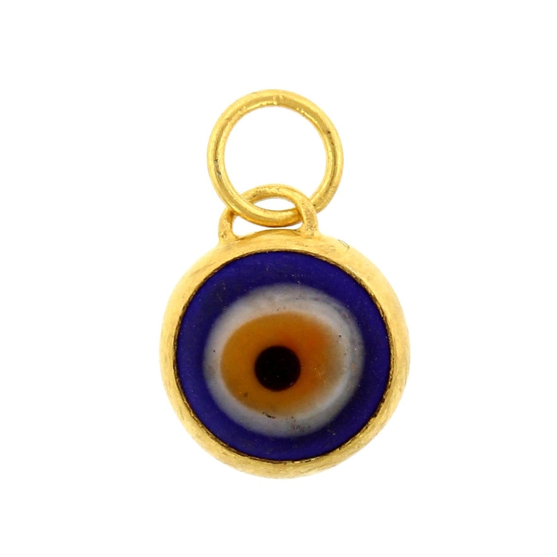 24K Yellow Gold Quartz Evil Eye Charm