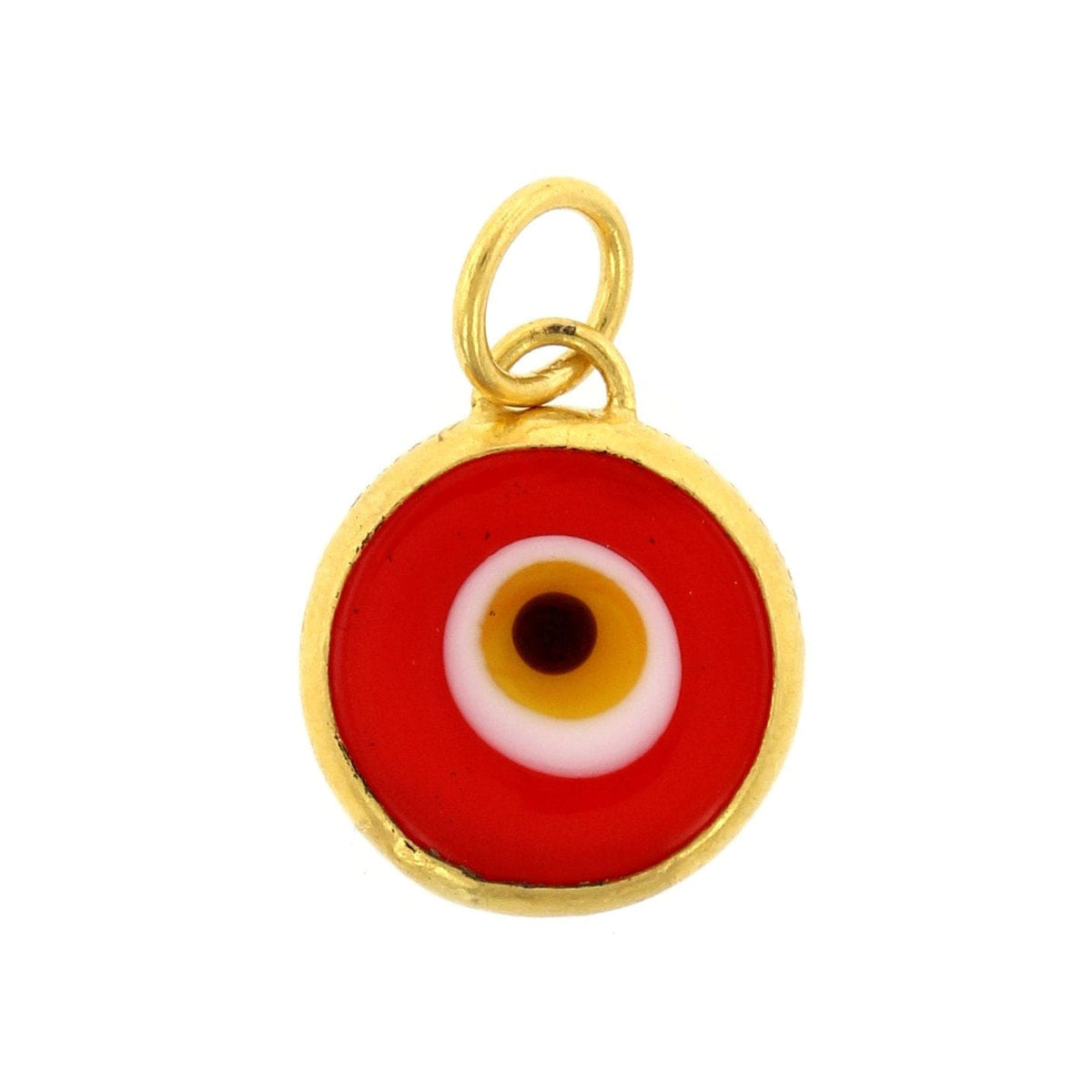24K Yellow Gold Quartz Evil Eye Charm
