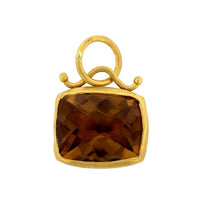 24K Yellow Gold Citrine Charm
