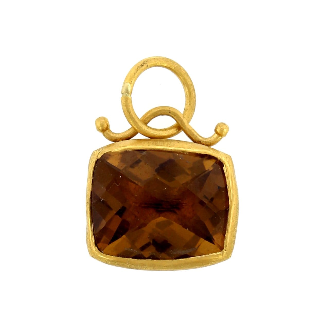 24K Yellow Gold Citrine Charm