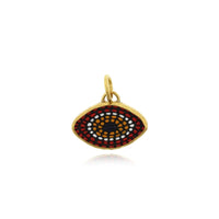 24K Yellow Gold Evil Eye Charm