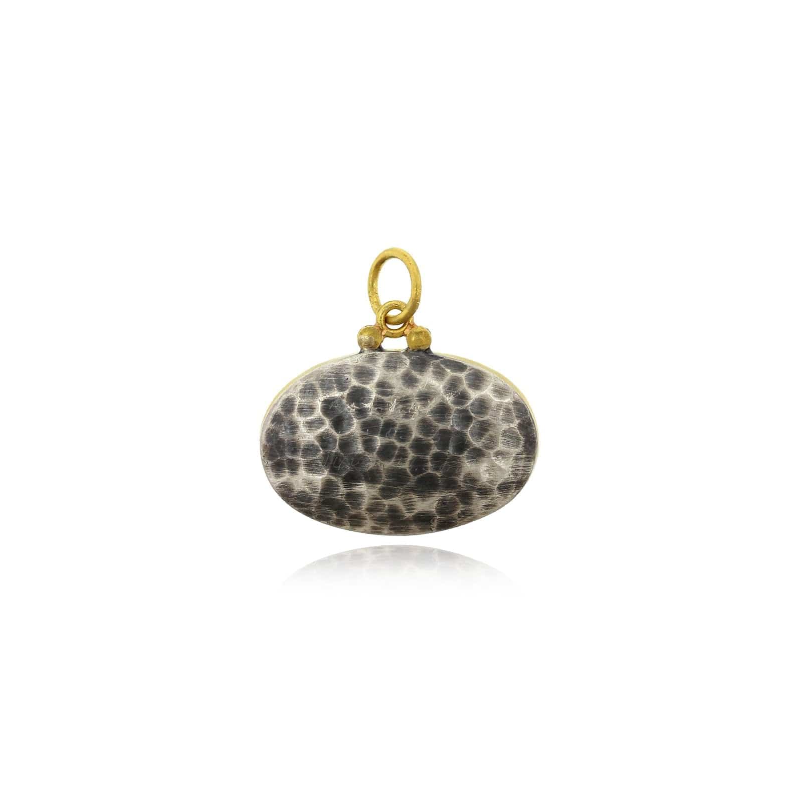24K Yellow Gold Turquoise with Diamond Charm