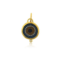 24K Yellow Gold Mosaic Evil Eye Charm