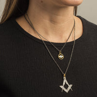 24K Yellow Gold Mother of Pearl Evil Eye Charm
