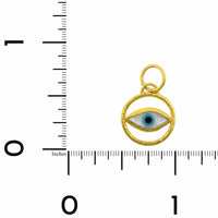 24K Yellow Gold Mother of Pearl Evil Eye Charm