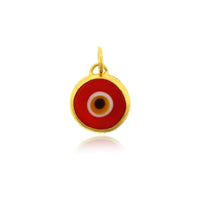 24K Yellow Gold Quartz Evil Eye Charm