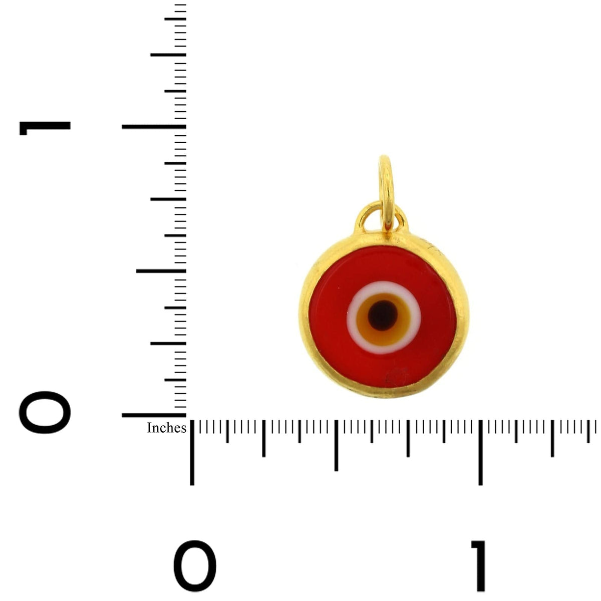 24K Yellow Gold Quartz Evil Eye Charm