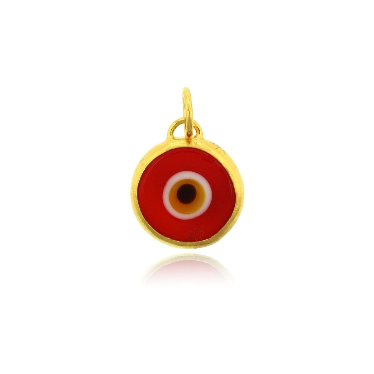 24K Yellow Gold Quartz Evil Eye Charm
