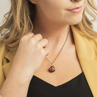 24K Yellow Gold Round Quartz Evil Eye Charm