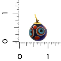24K Yellow Gold Round Quartz Evil Eye Charm