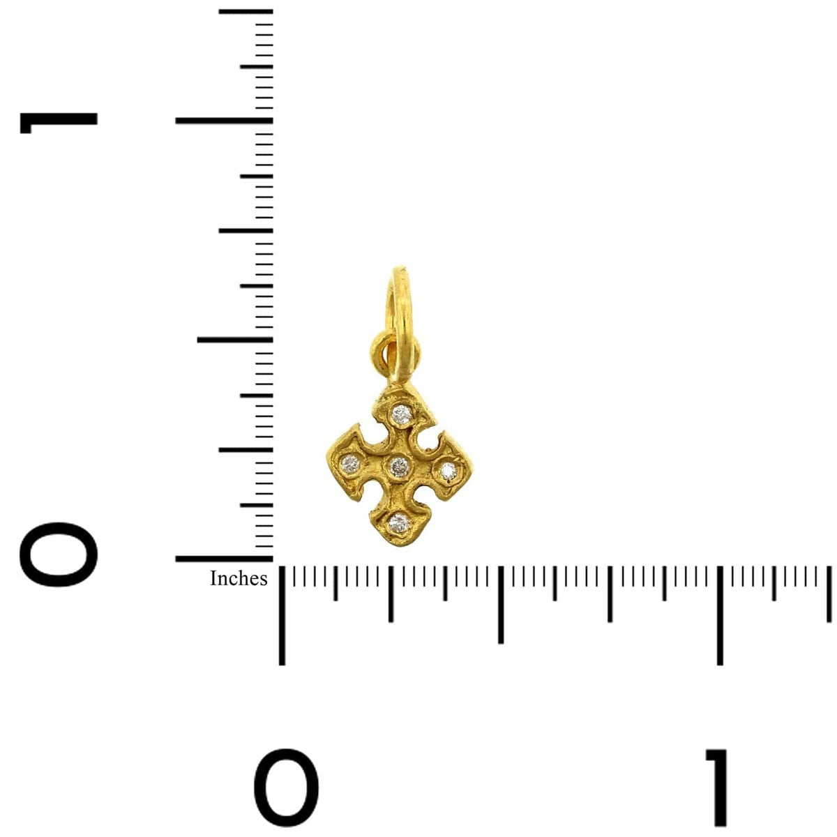 24K Yellow Gold Byzantine Cross Charm