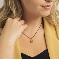 24K Yellow Gold Quartz Evil Eye Charm