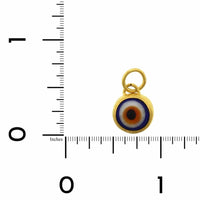 24K Yellow Gold Quartz Evil Eye Charm