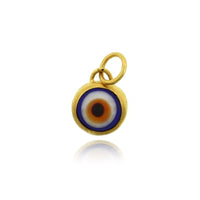 24K Yellow Gold Quartz Evil Eye Charm