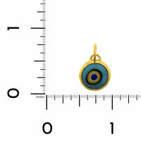 24K Yellow Gold Quartz Evil Eye Charm