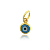 24K Yellow Gold Mother of Pearl Evil Eye Charm