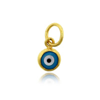 24K Yellow Gold Mother of Pearl Evil Eye Charm