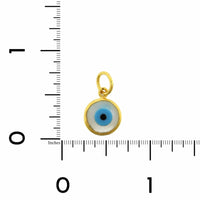24K Yellow Gold Mother of Pearl Evil Eye Charm