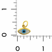 24K Yellow Gold Mother of Pearl Evil Eye Charm