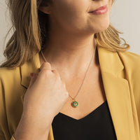 24K Yellow Gold Quartz Evil Eye Charm