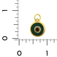 24K Yellow Gold Quartz Evil Eye Charm