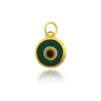 24K Yellow Gold Quartz Evil Eye Charm