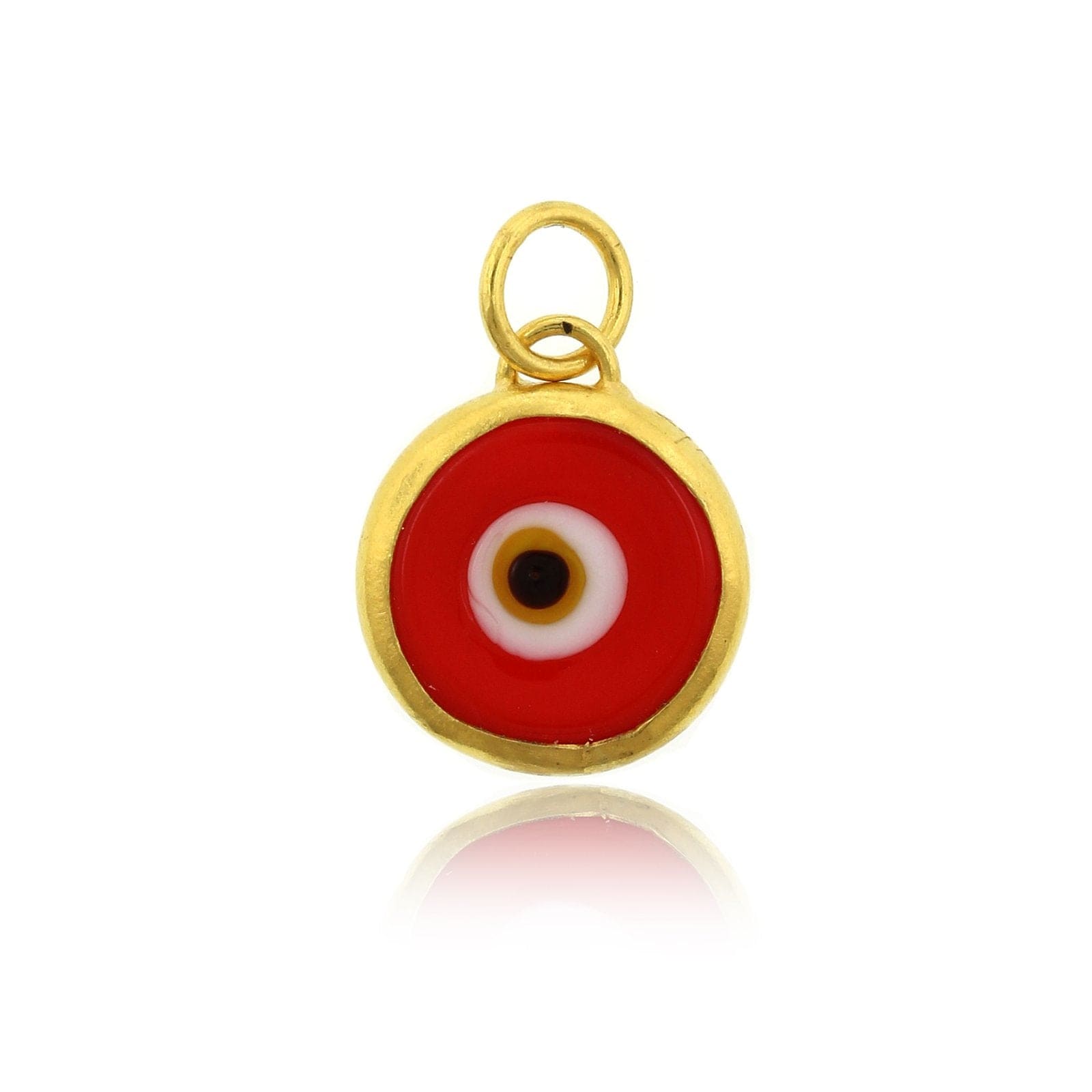 24K Yellow Gold Quartz Evil Eye Charm