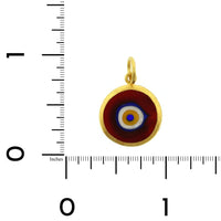 24K Yellow Gold Quartz Evil Eye Charm