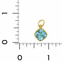 24K Yellow Gold Blue Topaz Charm