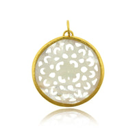 24K Yellow Gold Mother of Pearl Charm