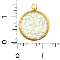24K Yellow Gold Mother of Pearl Charm