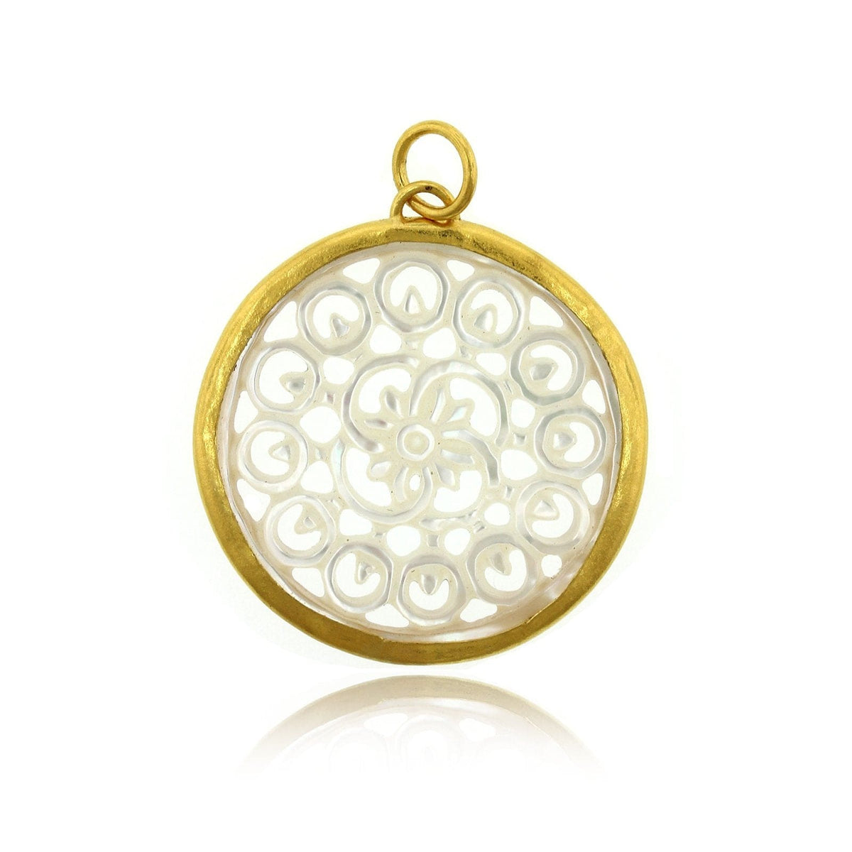 24K Yellow Gold Mother of Pearl Charm