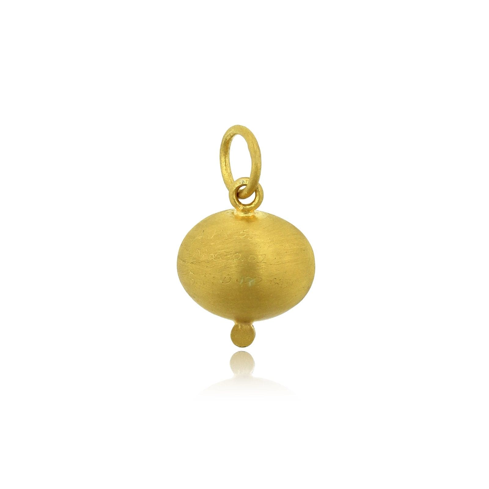 24K Yellow Gold Blue Topaz with Diamond Charm