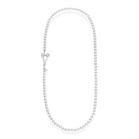 18K White Gold Pearl Diamond Bow Necklace