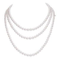 18K White Gold Triple Pearl Necklace
