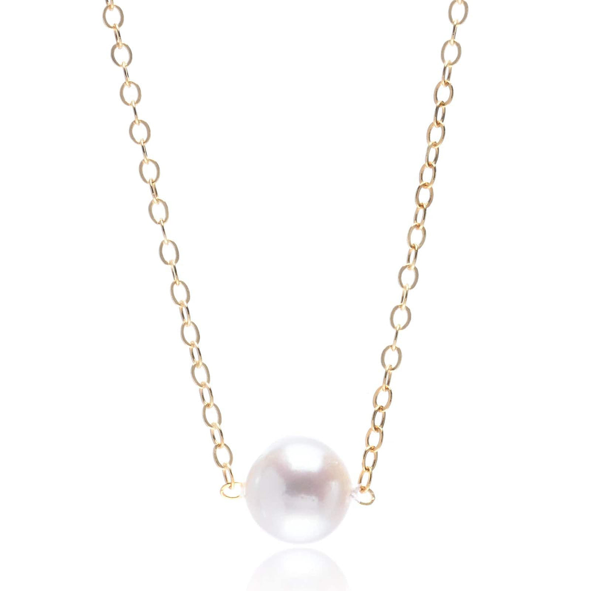 14K Yellow Gold Princess Pearl 6mm Pendant on 16" Chain