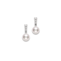 Mikimoto 18K White Gold Akoya Cultured Pearl Earrings