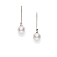 Mikimoto 18K Yellow Gold Pearl Drop Earrings